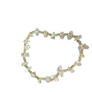 Boho Chic Gemstone Bracelet Irregular Clear Stones Colorful Beads Jewelry